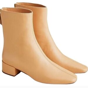 J. Crew Roxie Leather Center-Seam Ankle Boots Size 6